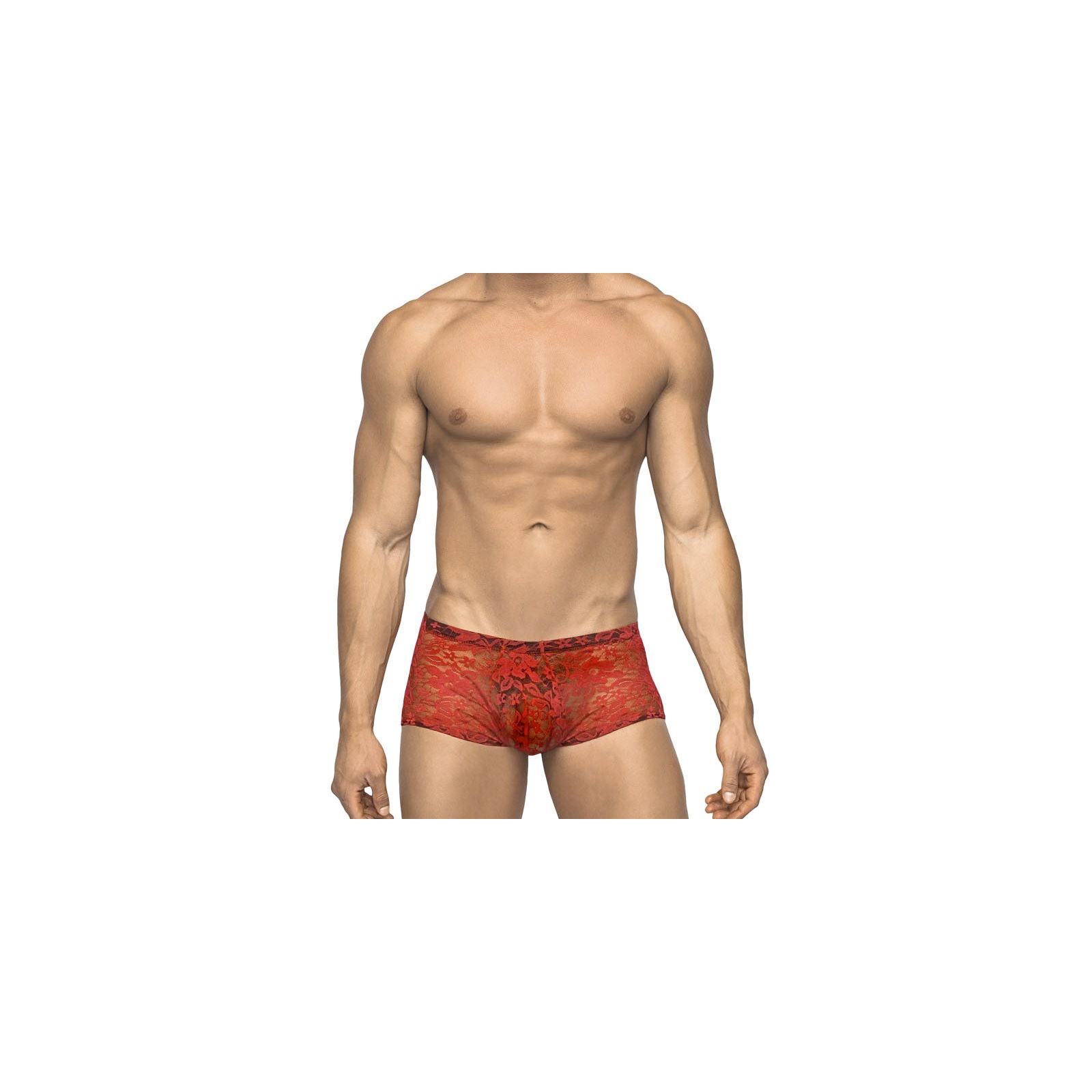 Male Power Mini Short de Encaje Rojo