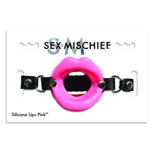 Gag de Boca Abierta de Silicona Lips Sex & Mischief Rosa