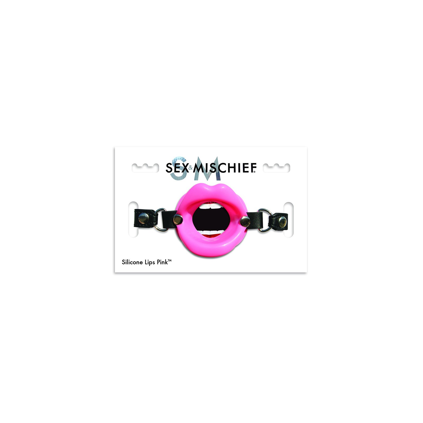 Sportsheets Sex & Mischief Silicone Lips Open-Mouth Gag Pink