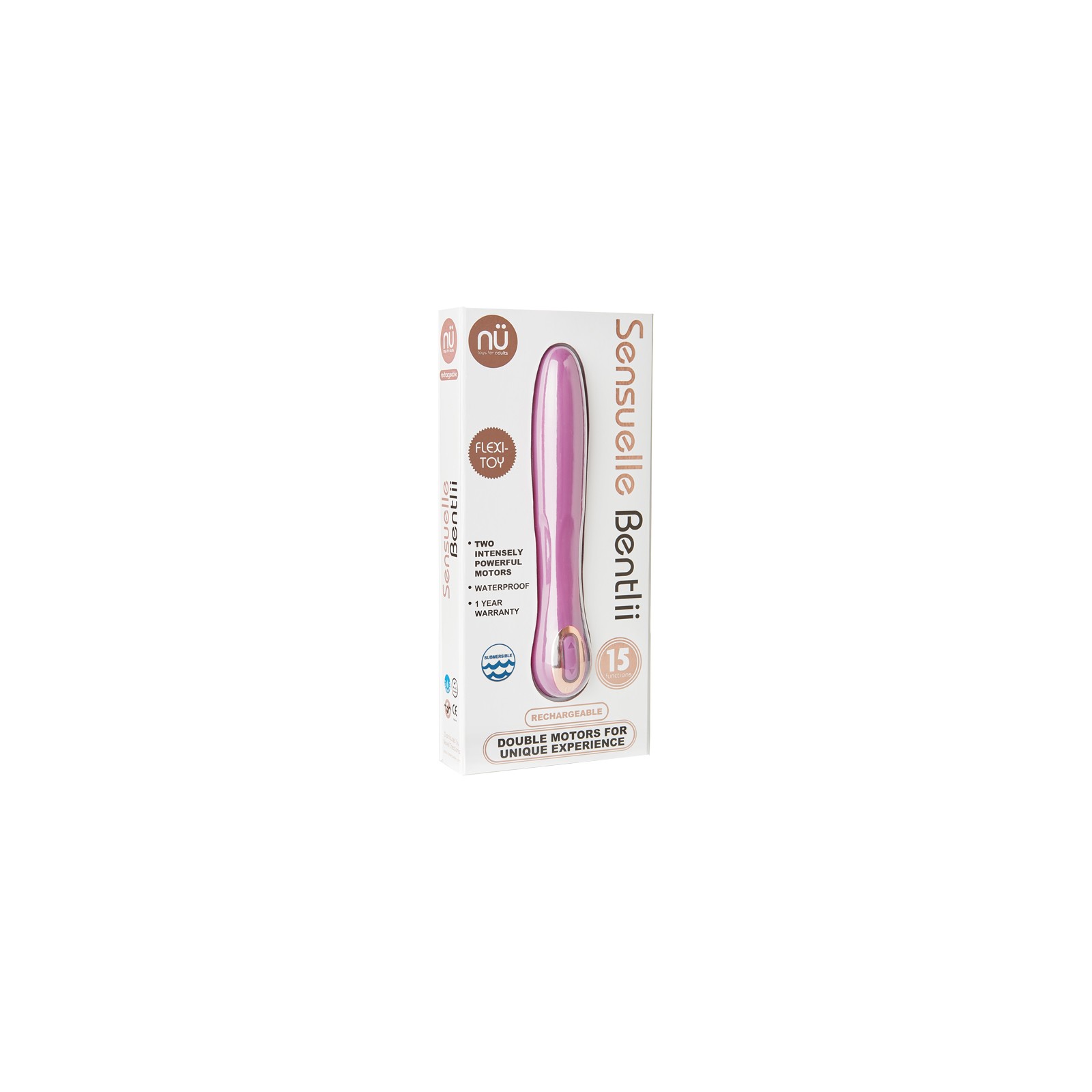 Nu Sensuelle Bentlii 15 Functions Dual Motor Waterproof Vibrator Purple