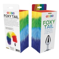 Rainbow Foxy Tail with Stainless Steel Butt Plug