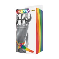 Rainbow Power Drive Strap On Dildo