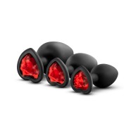 Kit de Entrenamiento de Plugs Bling de Luxe con Joya Roja - Amigable para Principiantes