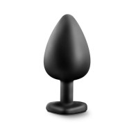 Plug Anal Grande Temptasia Bling con Base de Joya en Forma de Corazón Negro