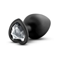 Temptasia Bling Large Anal Plug with Heart Gem Base in Black