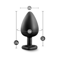 Plug Anal Grande Temptasia Bling con Base de Joya en Forma de Corazón Negro