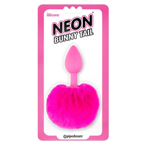 Pipedream Neon Bunny Tail Anal Plug Pink