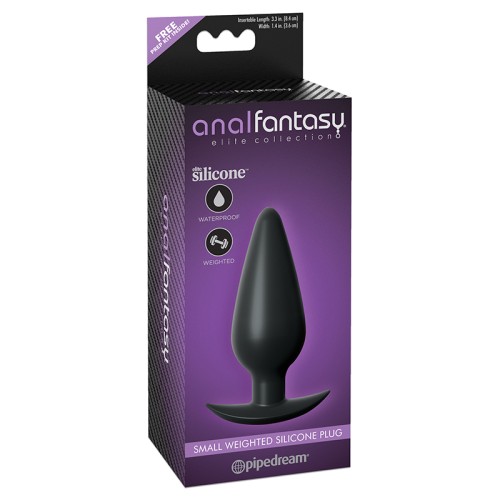 Plug Anal de Silicona Pipedream Fantasy Elite con Peso Negro