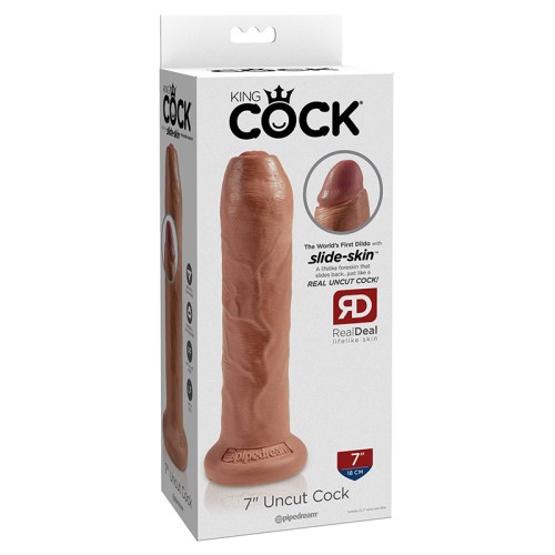 Pipedream King Cock 7 in. Uncut Realistic Dildo - Moveable Foreskin