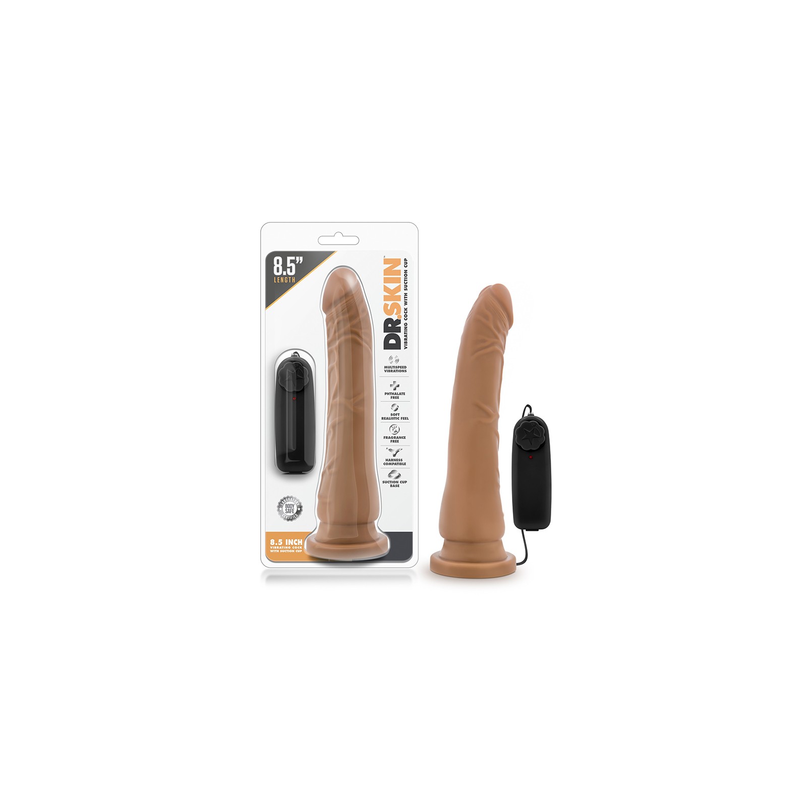 Dr. Skin 8.5 Inch Vibrating Realistic Dildo Tan