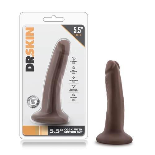 Dildo Realista de 5.5 in. Dr. Skin Marrón