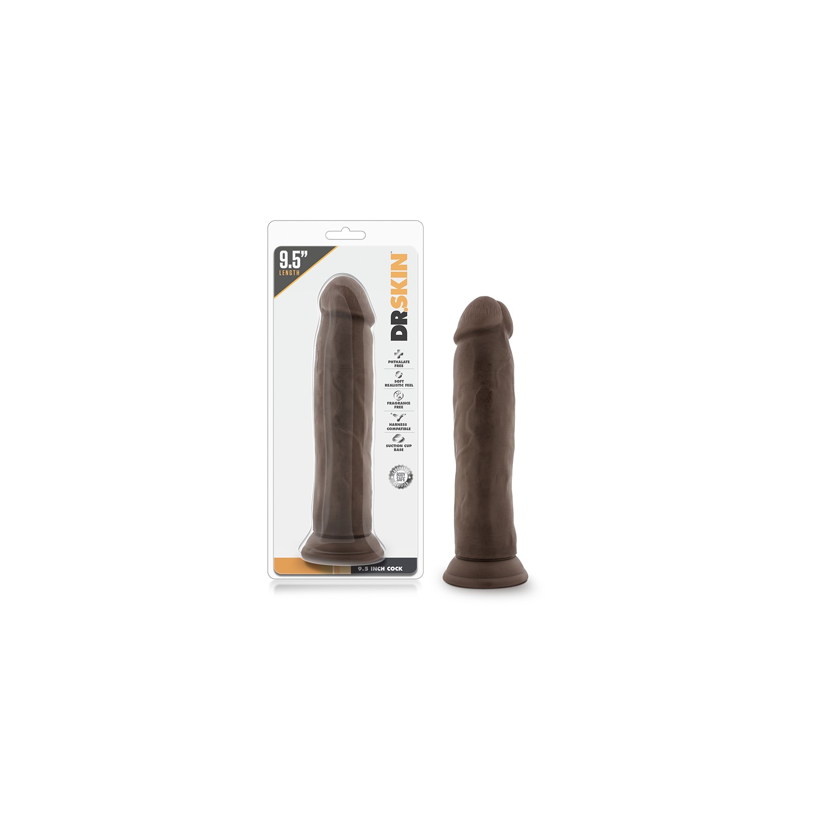 Dr. Skin Realistic 9.5 Inch Dildo Brown - Best Adult Toy