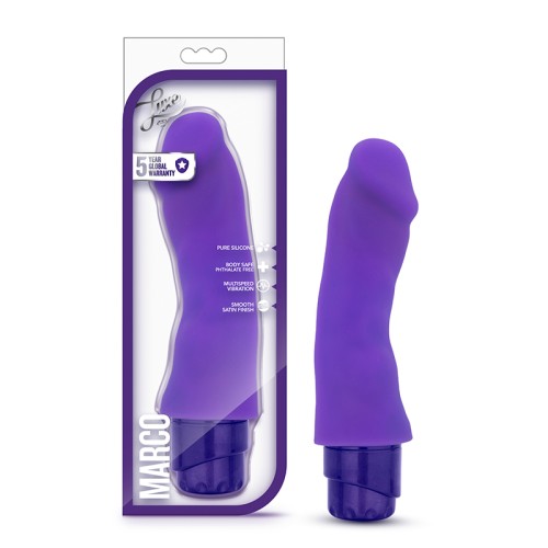 Luxe Marco 7.75 in. Silicone Vibrating Dildo Purple