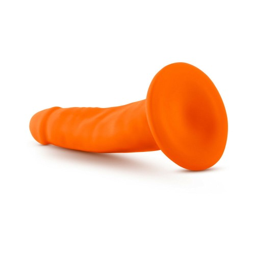 Dildo Doble Densidad Neo de 6 in. Naranja Neón