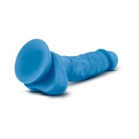 Dildo Dual Density Neo de 7.5 in. con Bolas Azul Neón