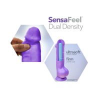 Neo 7.5 in. Dual Density Dildo with Balls Neon Blue