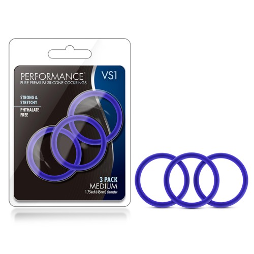 Performance VS1 Premium Silicone Cockrings 3-Pack