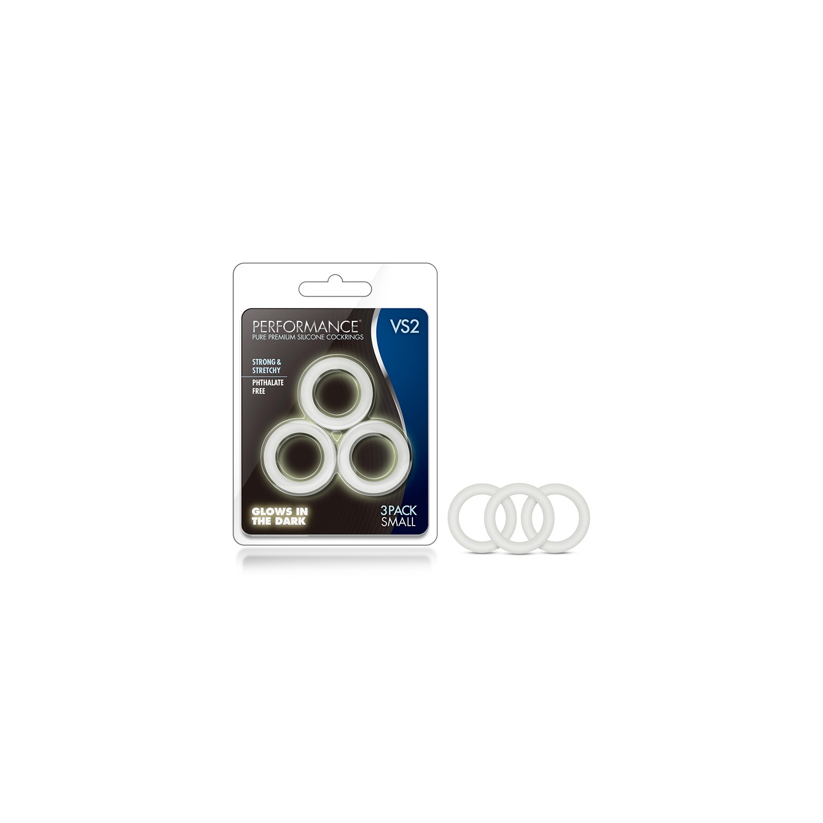 Performance VS2 Silicone Cockrings 3-Pack Small White