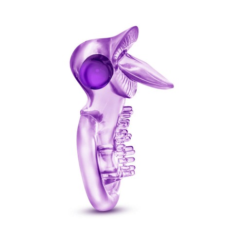 Play with Me Lick It Anillo Vibrante de Doble Straps Morado