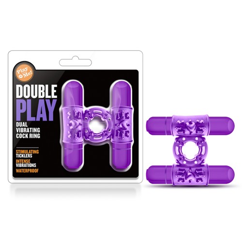 Play with Me Double Play Vibrating Cockring Purple