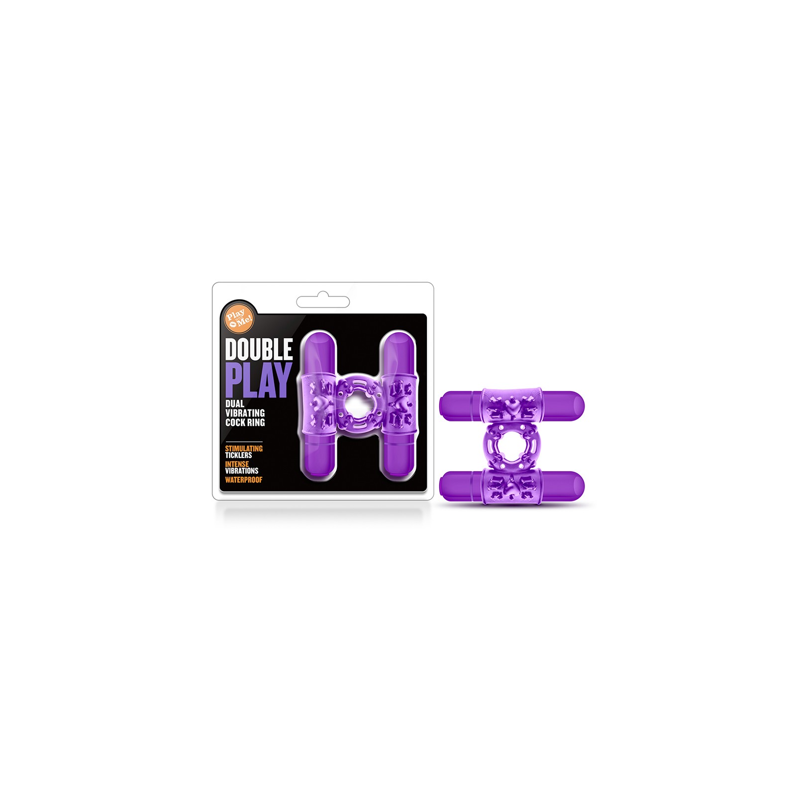 Play with Me Double Play Vibrating Cockring Purple