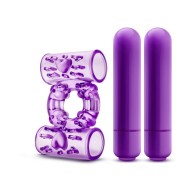 Play with Me Double Play Vibrating Cockring Purple