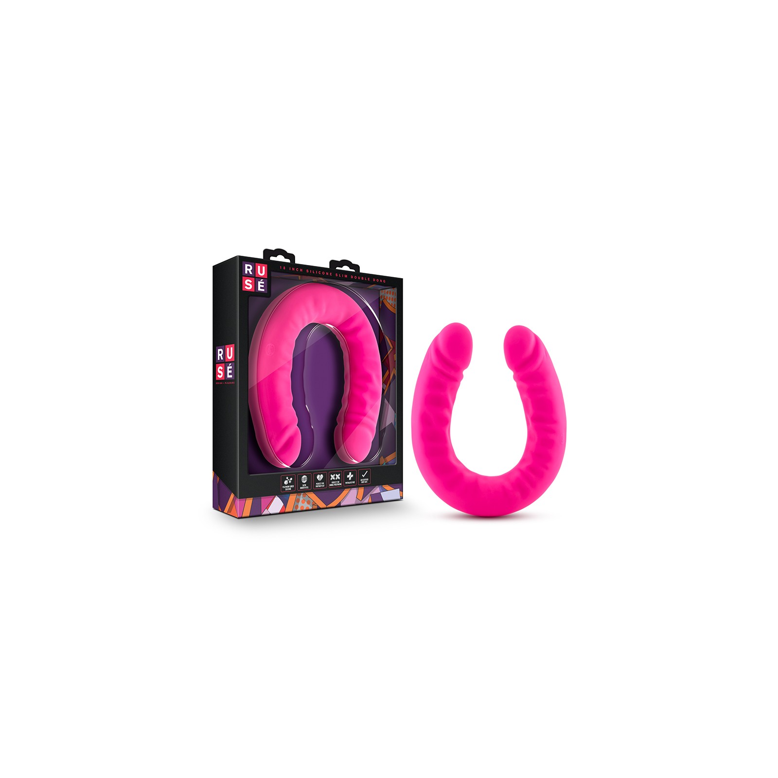 Ruse Realistic 18 in. Silicone Slim Double Dong - Adventure Awaits