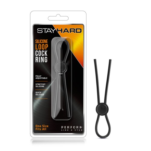 Stay Hard Silicone Loop Cockring - Black