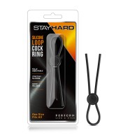 Stay Hard Anillo de Pene de Silicona Loop - Negro