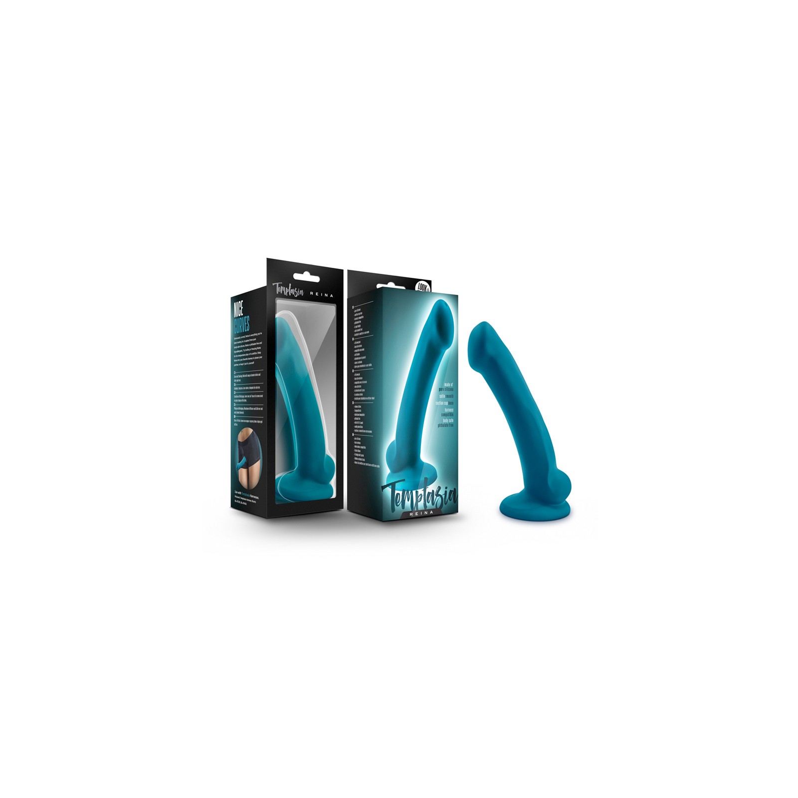 Dildo de Silicona Temptasia Reina de 7 in. Verde Teal