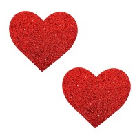 Neva Nude Glitter Red Pasty Hearts