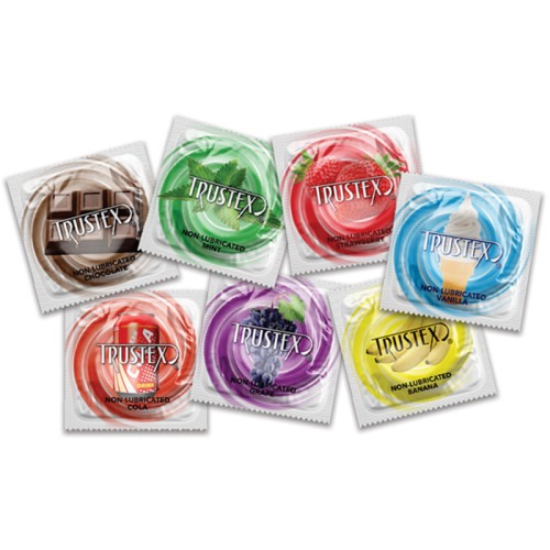 Trustex Assorted Flavor Condoms Case for Fun Nights