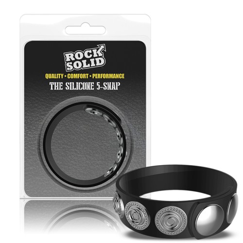 Rock Solid Anillo para el Pene Ajustable Silaflex de 5 Snap