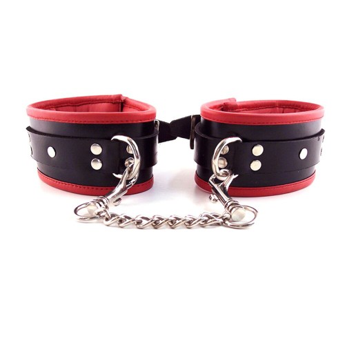 Rouge Padded Ankle Cuff Black and Red