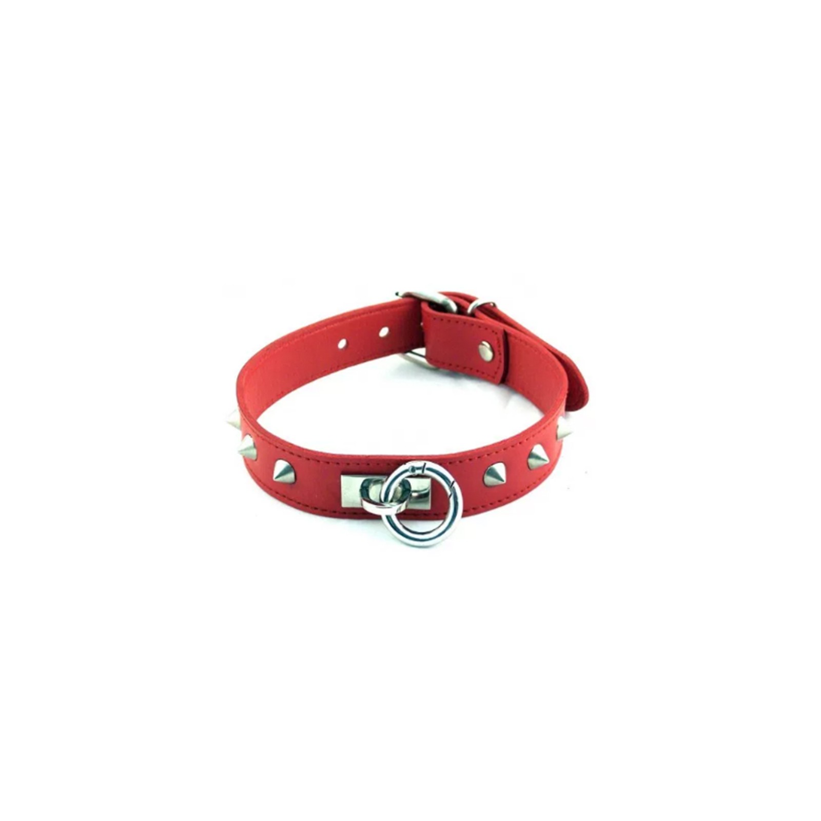 Rouge Studded O Ring Collar Red