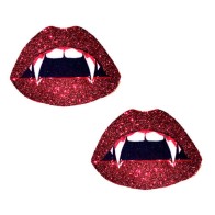 Neva Nude Vampire Lips Glitter Pasties - Stylish Coverage