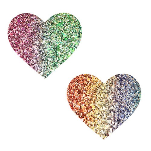 Neva Nude Heart Glitter Pasties Multicolor