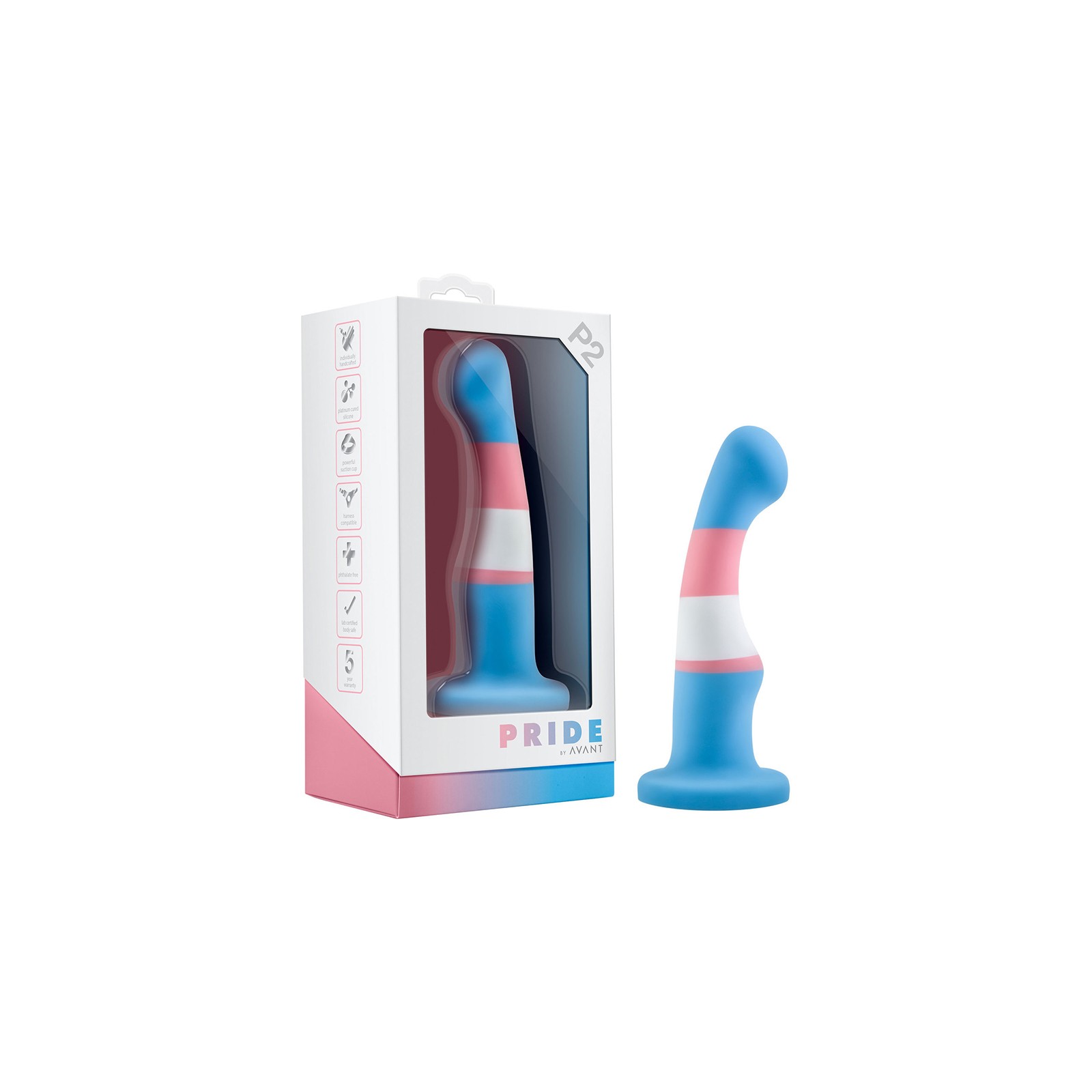 Avant Pride P2 True Blue 6 in. Silicone Dildo