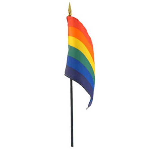 Gaysentials Rainbow Stick Flag - 4x6