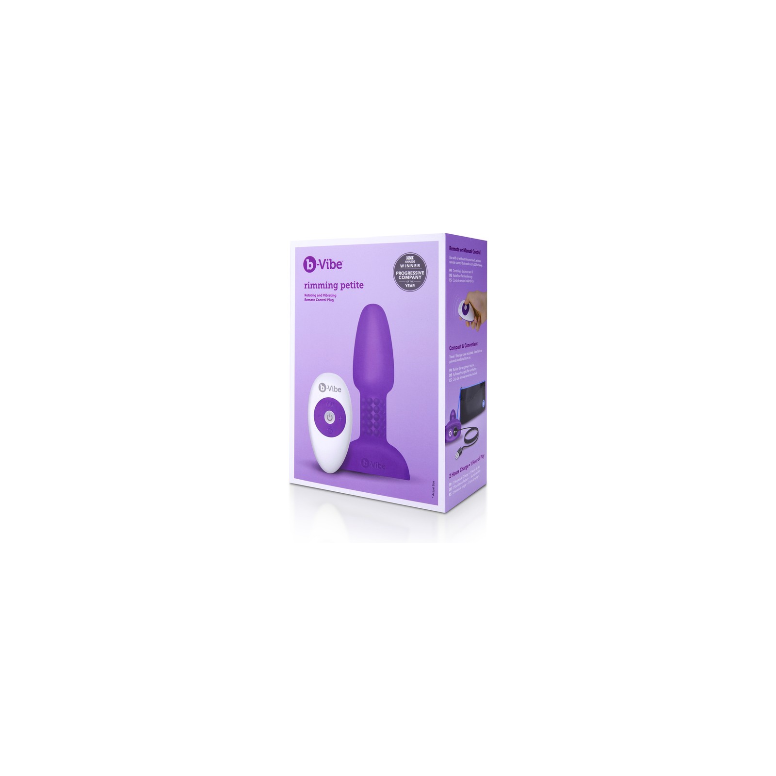 b-Vibe Rimming Petite Rotating and Vibrating Remote Control Plug Purple