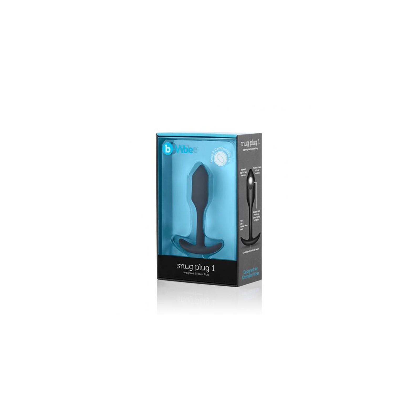 b-Vibe Snug Plug 1 Weighted Anal Plug - Black