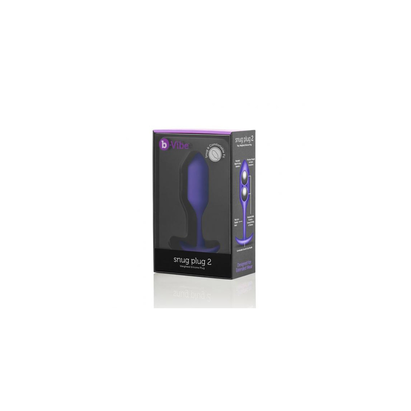 b-Vibe Plug Anal de Silicona Ponderado Snug Plug 2 Púrpura