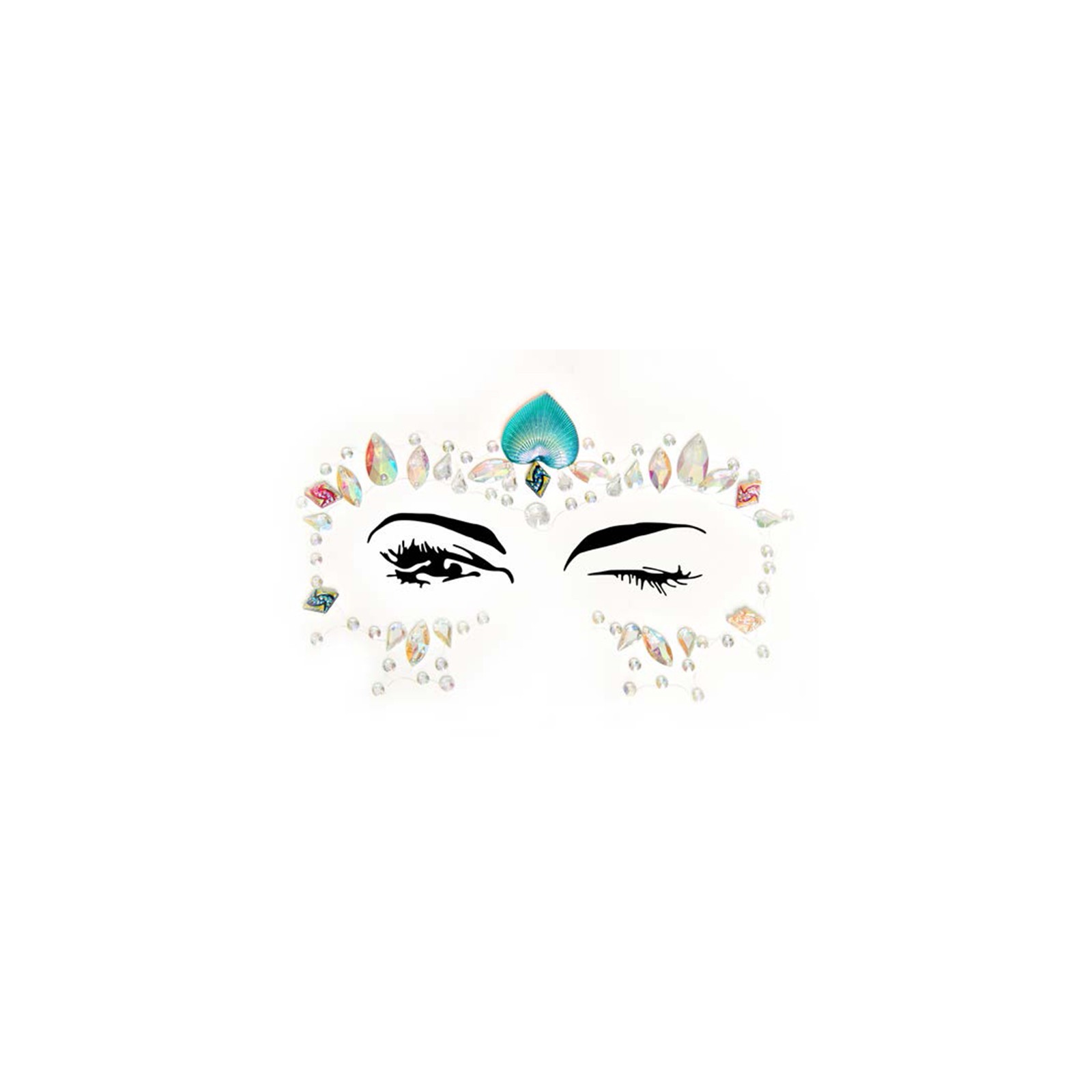 Ariel Adhesive Face Jewels Sticker Pack