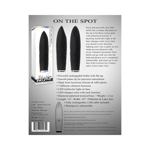 Evolved On The Spot Vibrador Bullet Recargable Negro