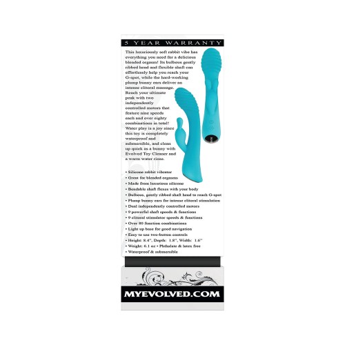 Evolved Aqua Bunny Vibrador Recargable para Todo Placer