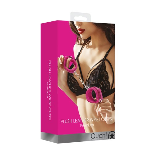 Muñequeras de Cuero Premium de Ouch! Ajustables Rosa