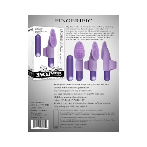 Evolved Fingerific Vibrador de Silicona Recargable para Dedo Púrpura