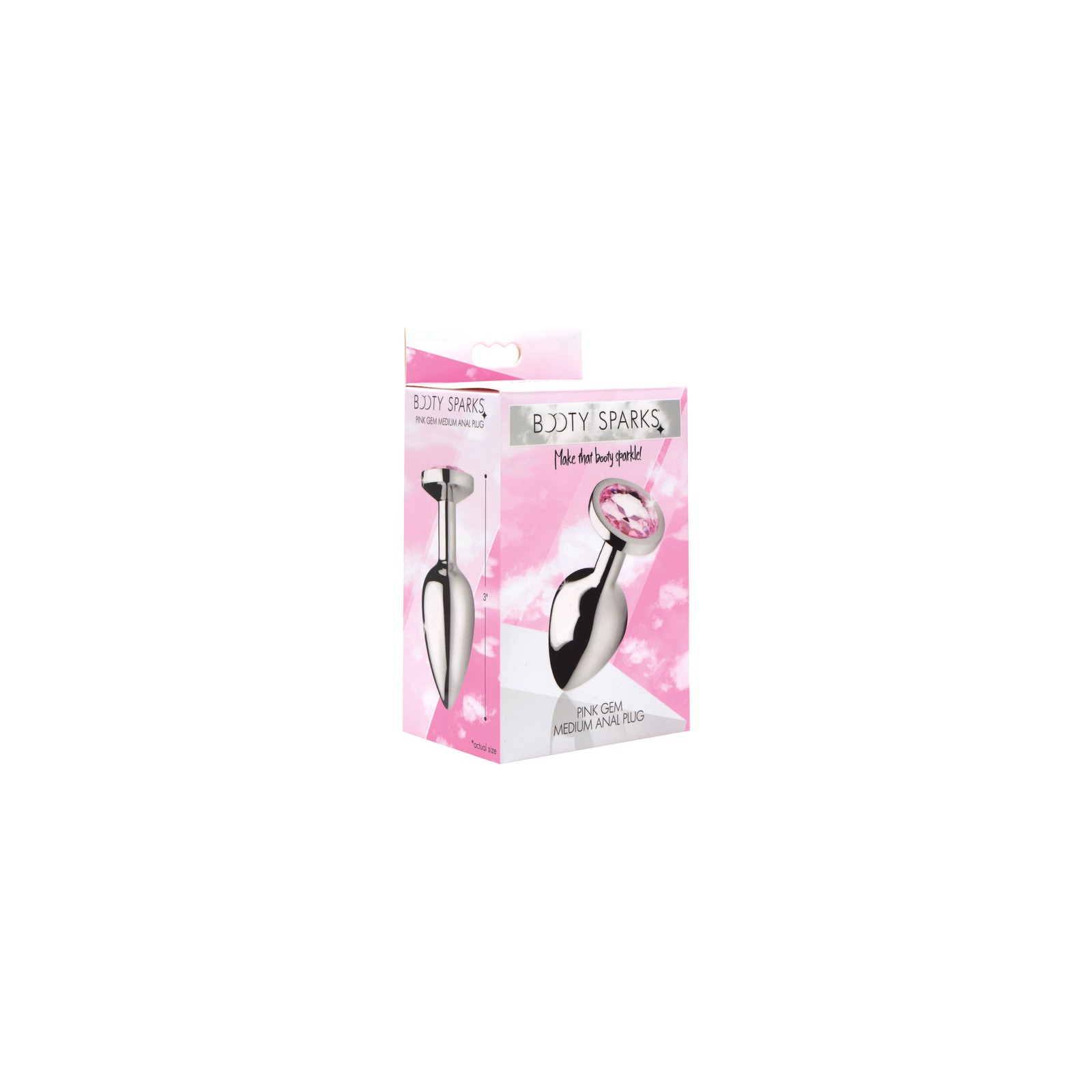 Plug Anal Gemas Rosa Mediano Booty Sparks para Placer