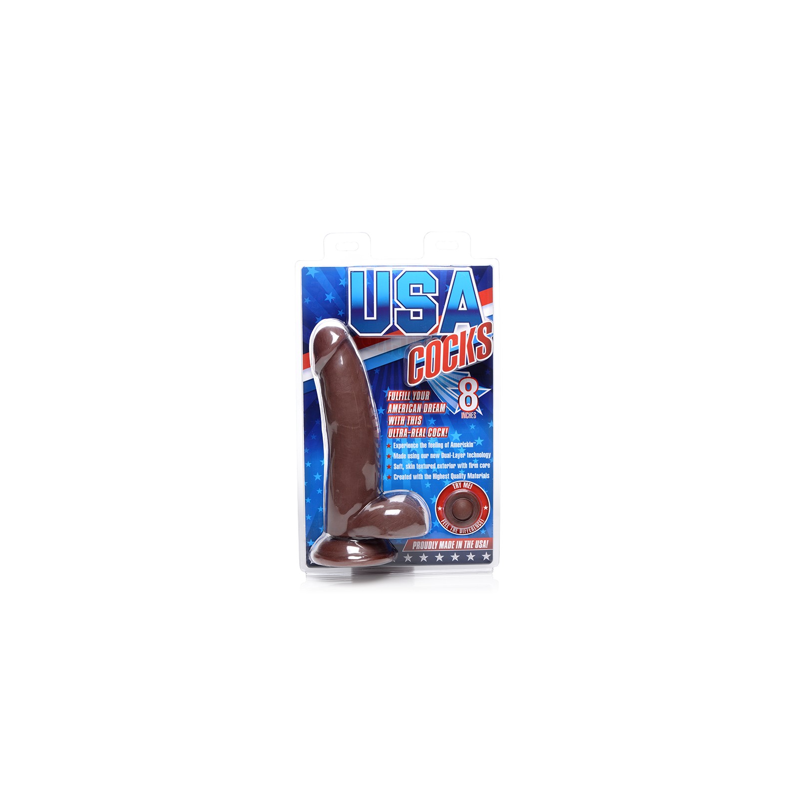 Dildo Dual Density USA COCKS 8in - Oscuro