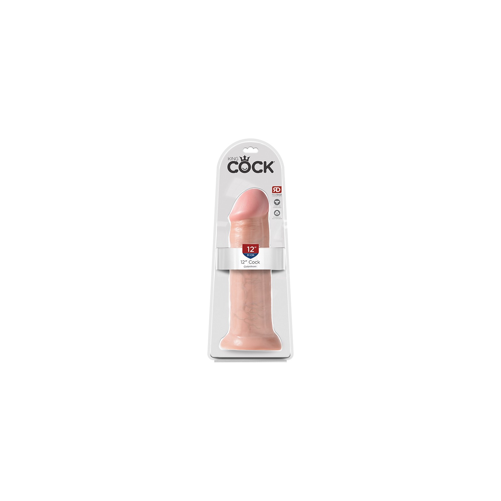 Dildo Realista Pipedream King Cock de 12 Pulgadas Beige